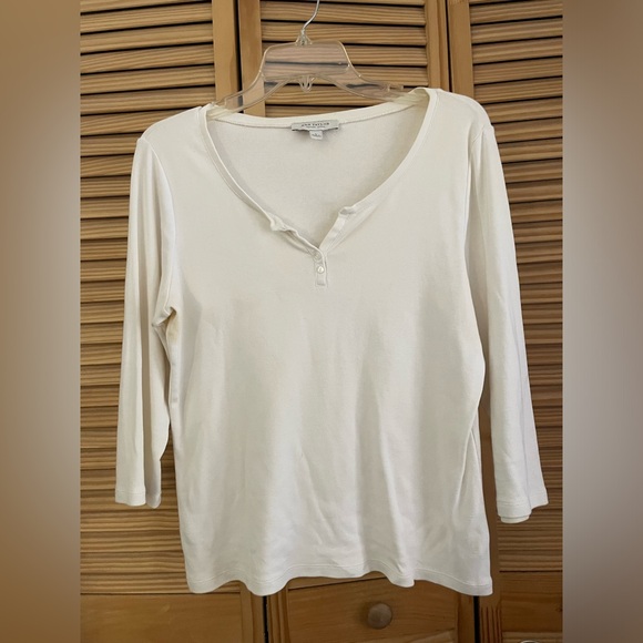 y2k Ann Taylor white long sleeve top large - Picture 1 of 3